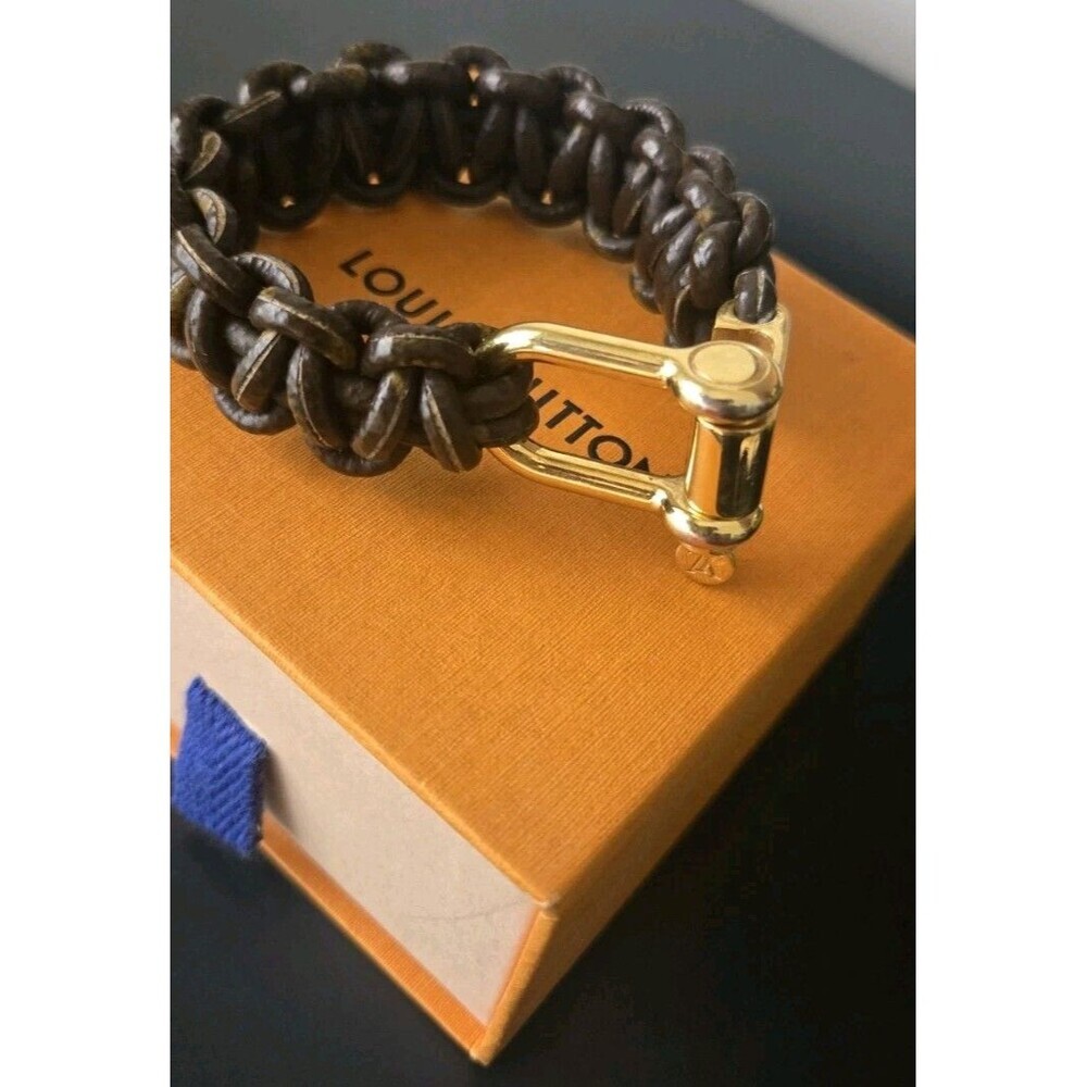 Louis Vuitton Authentic Monogram Outdoor Braided Bracelet Unisex Rare! - Picture 4 of 7